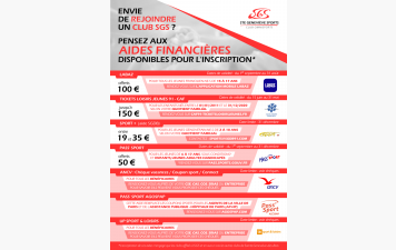Inscription &amp; Aides financières - Saison 2026-2027