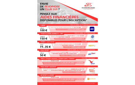Inscription &amp; Aides financières - Saison 2026-2027